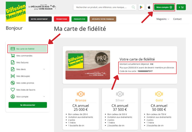 nouvel e-shop - compte pro